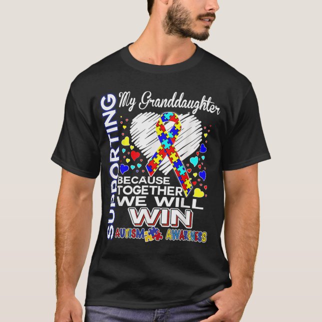 Camiseta Apoyo a la conciencia sobre el autismo de mi nieta (Anverso)