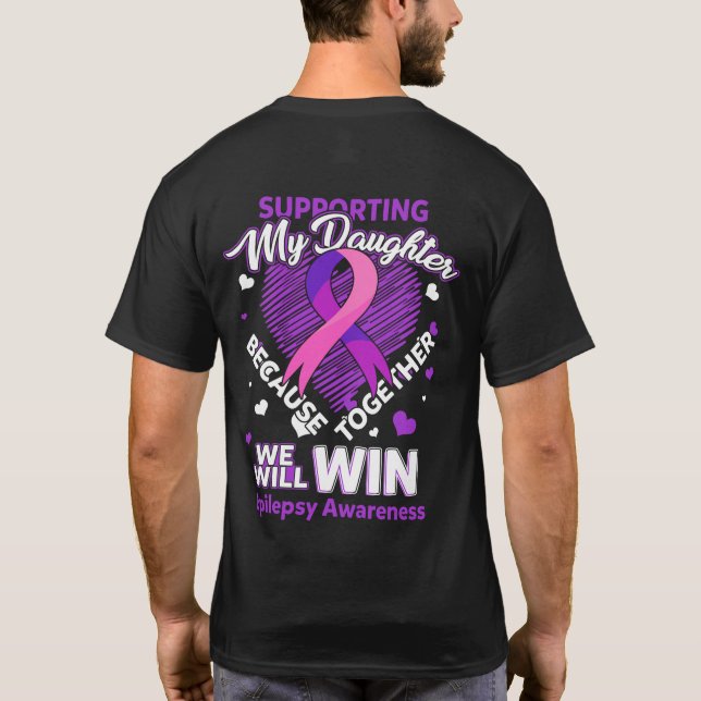 Camiseta Apoyo a la conciencia sobre la epilepsia de mi hij (Reverso)
