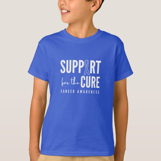 Camiseta apoyo a la concienciación sobre el cáncer cura a l (Anverso)