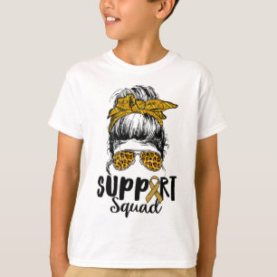 Camiseta Apoyo A Las Mujeres Escuadradas Leopard Messy Bun
