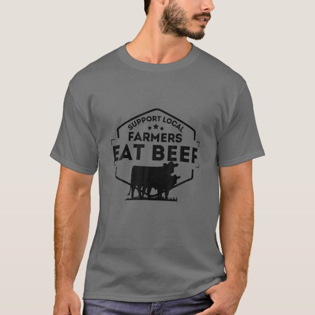 Camiseta Apoyo a los agricultores locales para que coman ca (Anverso)