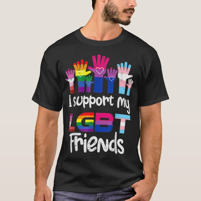 Camiseta Apoyo a mi amigo LGBT Aliado Lesbiana Gay Bisexua (Anverso)