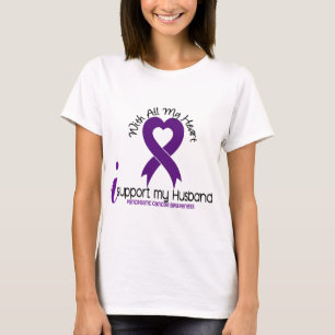 Camiseta Apoyo a mi cáncer pancreático del marido