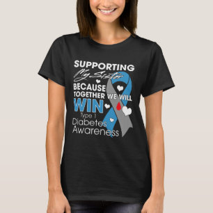 Camiseta Apoyo a mi hermana T1d Diabetes Tipo 1 Diabéticos