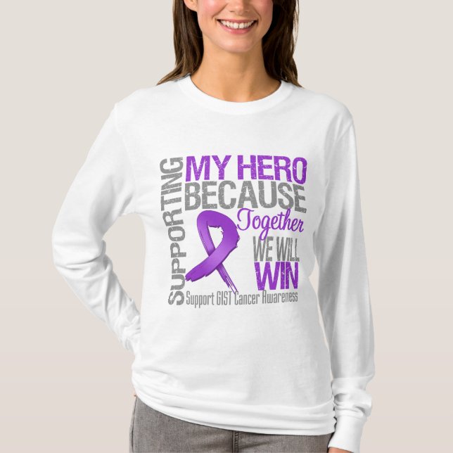 Camiseta Apoyo a mi héroe - Conciencia sobre el cáncer de G (Anverso)