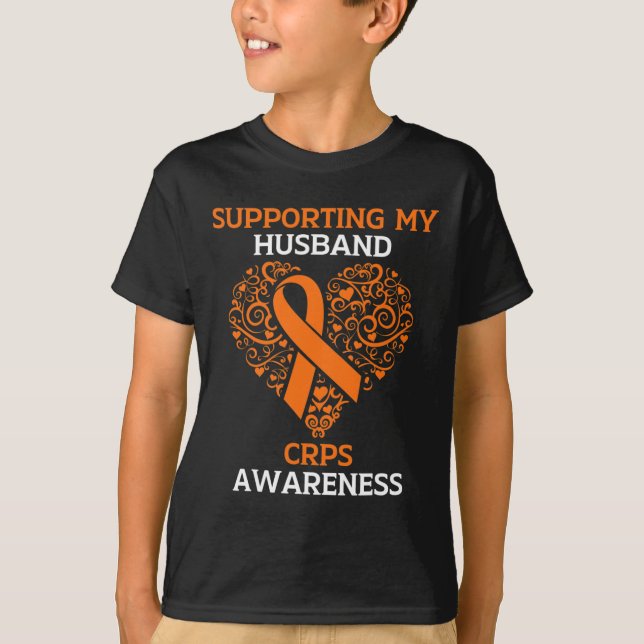 Camiseta Apoyo a mi marido RSD CRPS Mes de concientización  (Anverso)