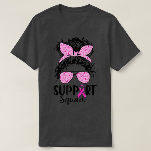 Camiseta Apoyo a Squad Messy Bun Breast Awareness Pi (Diseño del anverso)