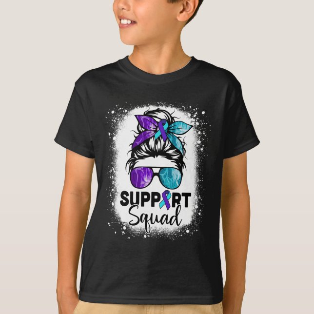 Camiseta Apoyo a Squad Messy Bun Suicide Prevención Awarene (Anverso)