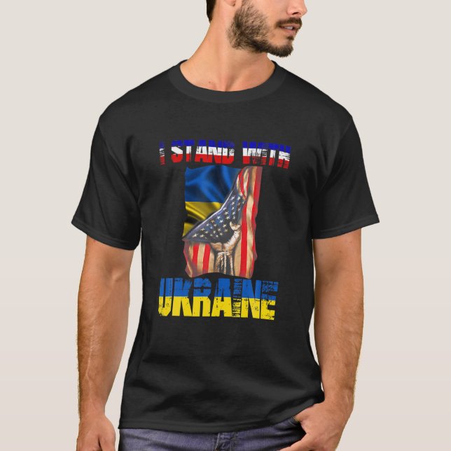 Camiseta Apoyo a Ucrania Estadounidense Fl (Anverso)