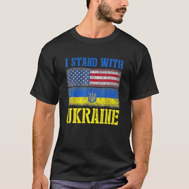 Camiseta Apoyo a Ucrania Estadounidense Fl (Anverso)