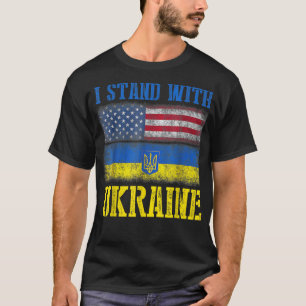 Camiseta Apoyo a Ucrania Me mantengo con Ucrania Bandera