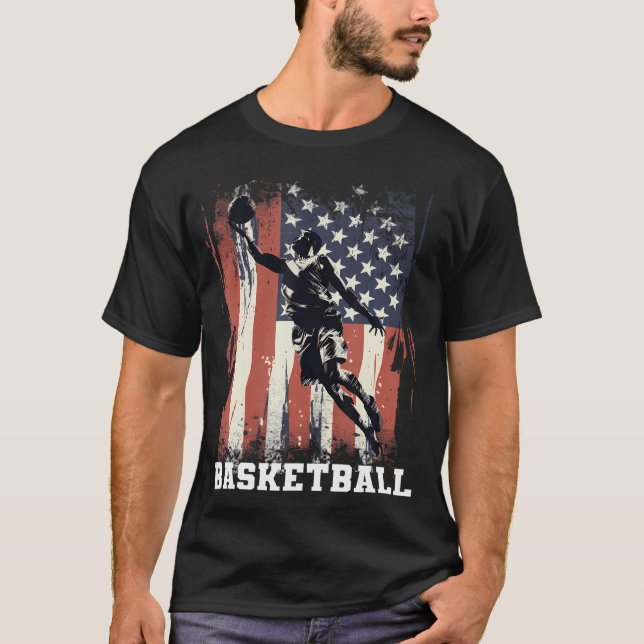 Camiseta Apoyo Al Baloncesto En La Bandera De Equipo De Los (Anverso)