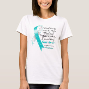 Camiseta Apoyo al Cáncer Cervical Superviviente Fuerte