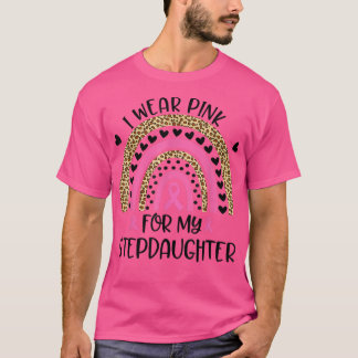 Camiseta Apoyo Al Cáncer De Mama Con Un Pink Para Mi Stepda