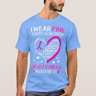 Camiseta Apoyo Al Cáncer De Mama Que Pink Para Mi Bono Mamá