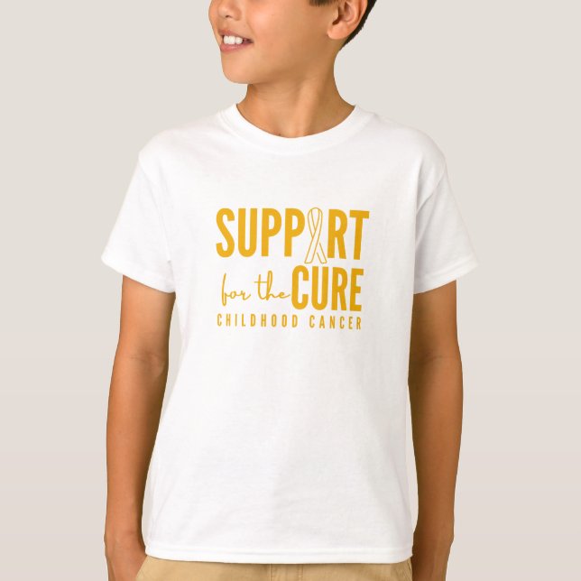 Camiseta apoyo al cáncer infantil para la curación Niños ca (Anverso)