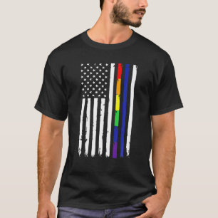 Camiseta Apoyo al orgullo gay LGBT Slim Blue LGBT Americano