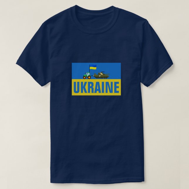 CAMISETA APOYO AL TRACTOR UCRANIANO A TANQUE RUSO (Diseño del anverso)