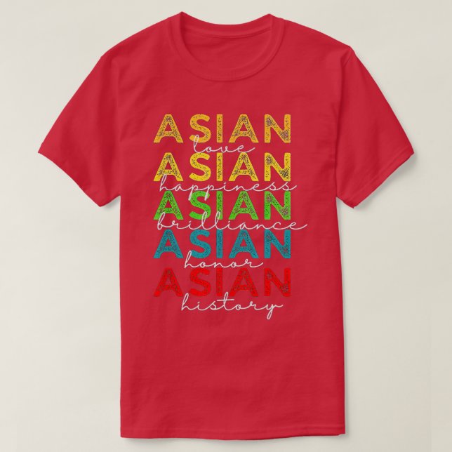 Camiseta Apoyo asiático Amor Felicidad AAPI Mes de Concienc (Diseño del anverso)