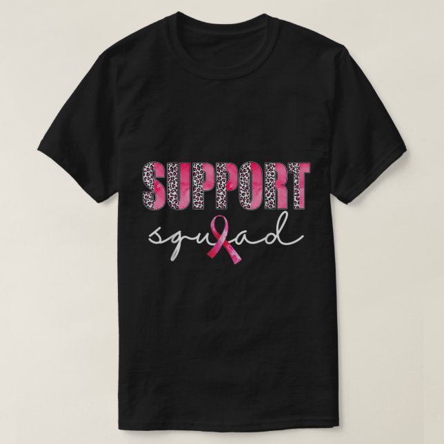 Camiseta Apoyo Cáncer de Mama De Guerrero Rosa De Squad Leo (Diseño del anverso)
