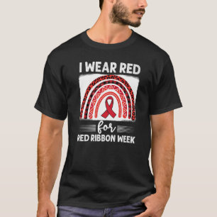 Camiseta apoyo cinta roja Paz esperanza amor Anti droga Red