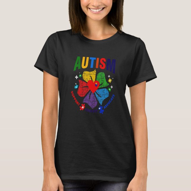 Camiseta Apoyo Conciencia Autismo Educar Defensor Rompecabe (Anverso)