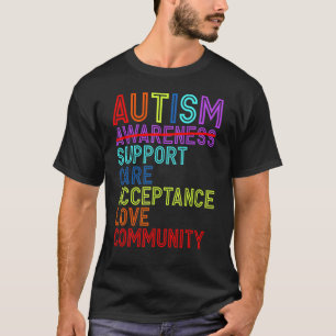 Camiseta Apoyo Cuidado Aceptación Amor Conciencia Autismo C