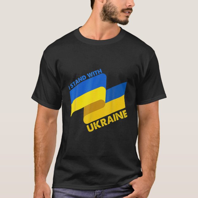 Camiseta Apoyo de la bandera ucraniana estoy de acuerdo con (Anverso)