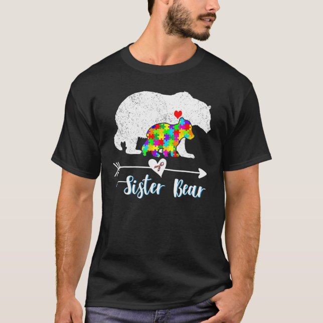 Camiseta Apoyo de oso hermano Awarene autista adulto autist (Anverso)