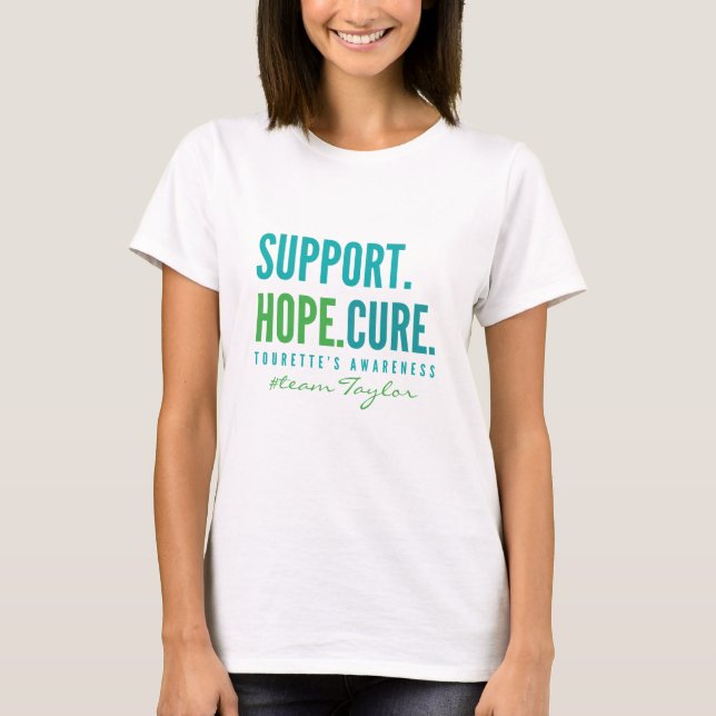 Camiseta apoyo de tourette Nombre personalizado Womens T-Sh (Anverso)