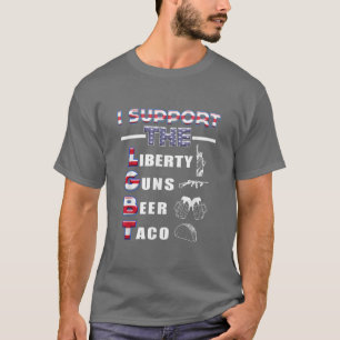 Camiseta APOYO DIVERTIDO A LA LIBERTAD LGBT: Cerveza Tacos 
