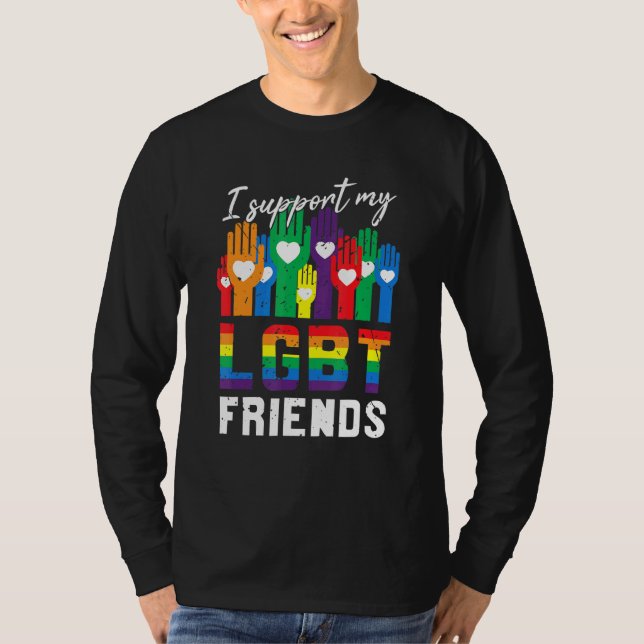 Camiseta Apoyo el Festival del Orgullo de Mis Amigos Lgbt M (Anverso)