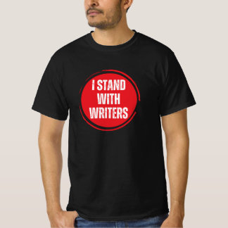 Camiseta Apoyo el logo rojo de los escritores con texto bla