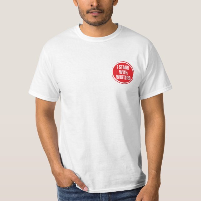 Camiseta Apoyo el logo rojo de los escritores con texto bla (Anverso)