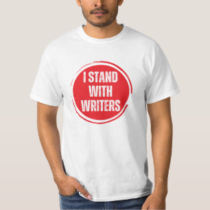 Camiseta Apoyo el logo rojo de los escritores con texto bla