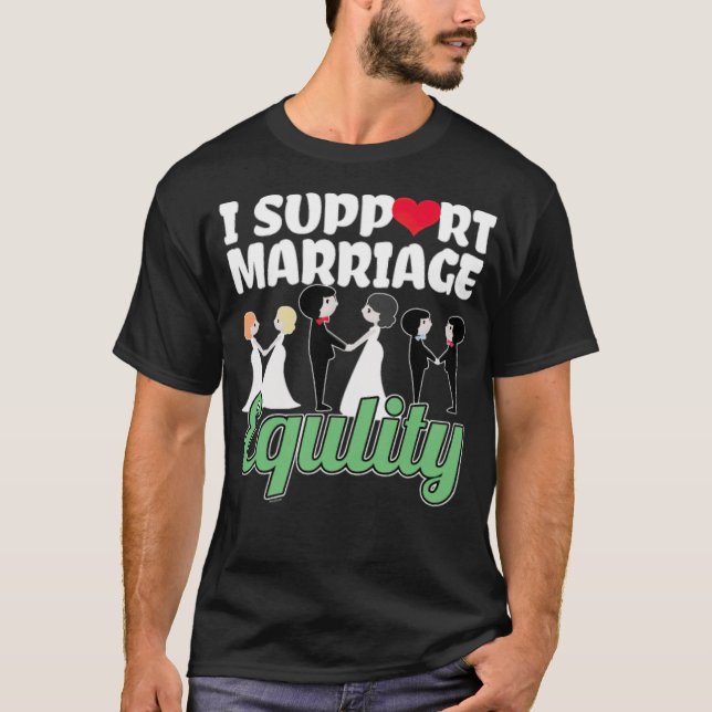 Camiseta Apoyo el matrimonio LGBT Lesbiana Gay Bisexual (Anverso)