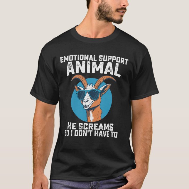 Camiseta Apoyo emocional a los animales de cabra grita para (Anverso)