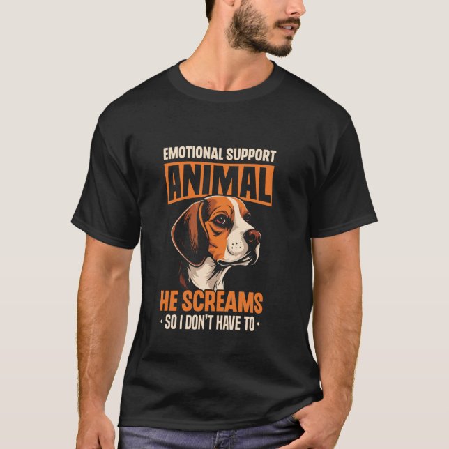 Camiseta Apoyo emocional al perro animal Lover Beagle Dog P (Anverso)