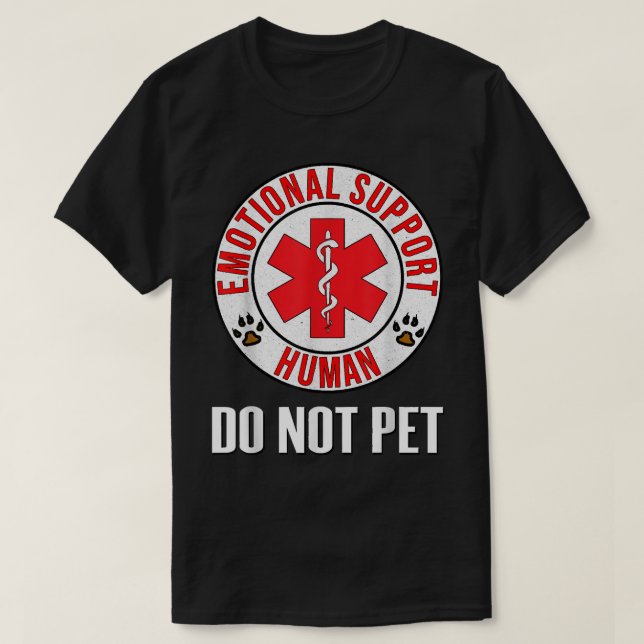 Camiseta Apoyo emocional Human Do Not Mascota Service Dog L (Diseño del anverso)
