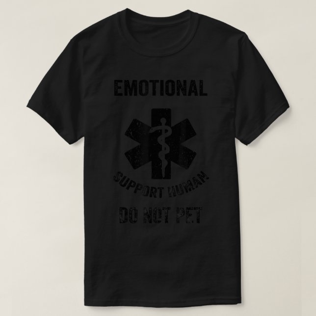 Camiseta Apoyo Emocional Humano No Acariciar Divertido (Diseño del anverso)