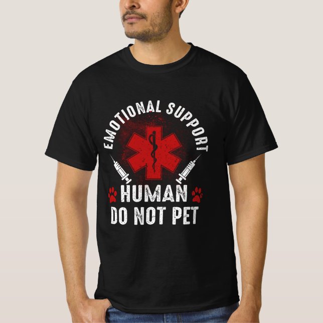 Camiseta Apoyo emocional Humano No Mascota Servicio Perro L (Anverso)