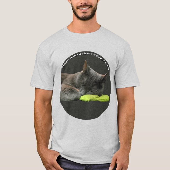 Camiseta Apoyo emocional humano para mi gato (Anverso)