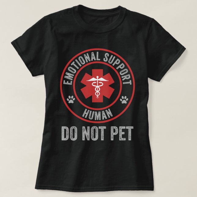 Camiseta Apoyo emocional No Mascota humano (Diseño del anverso)