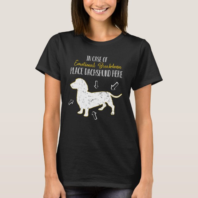 Camiseta Apoyo emocional Perro Dachshund Wiener (Anverso)