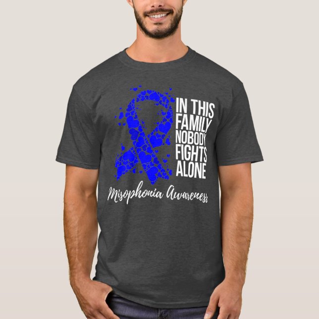 Camiseta Apoyo familiar Cinta azul Conciencia de la miopía (Anverso)