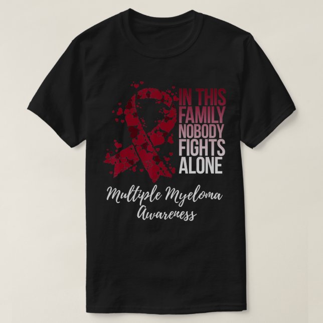 Camiseta Apoyo familiar Concienciación sobre mieloma múltip (Diseño del anverso)