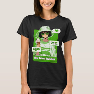 Camiseta Apoyo familiar de cáncer de hígado juvenil y elega