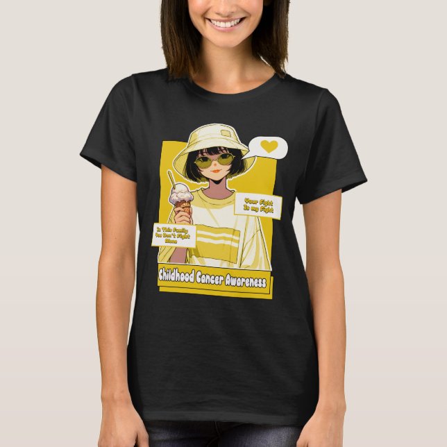 Camiseta Apoyo familiar juvenil y elegante contra el cáncer (Anverso)