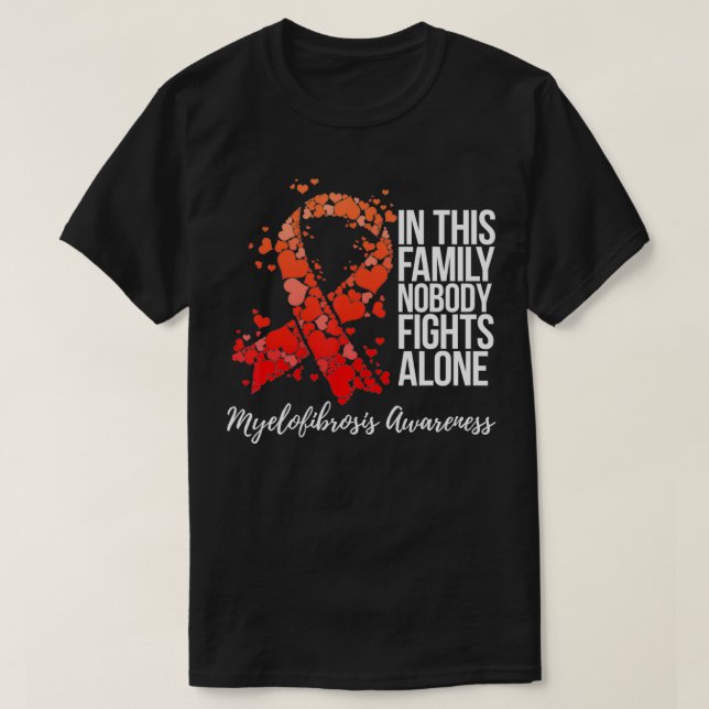 Camiseta Apoyo familiar Mielofibrosis Conciencia (Diseño del anverso)