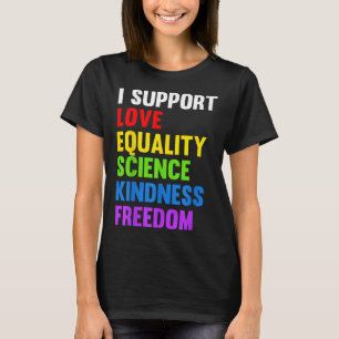 Camiseta Apoyo Igualdad De Amor Ciencia Derechos Humanos Bl